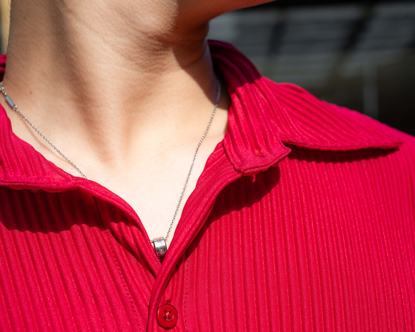 Pleated Shirt - Viva Magenta