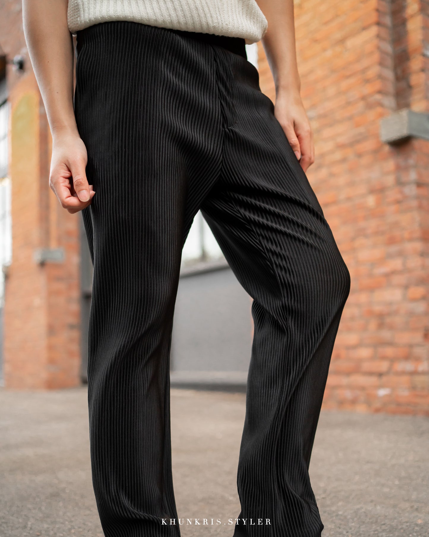 Pleated Pants - Black