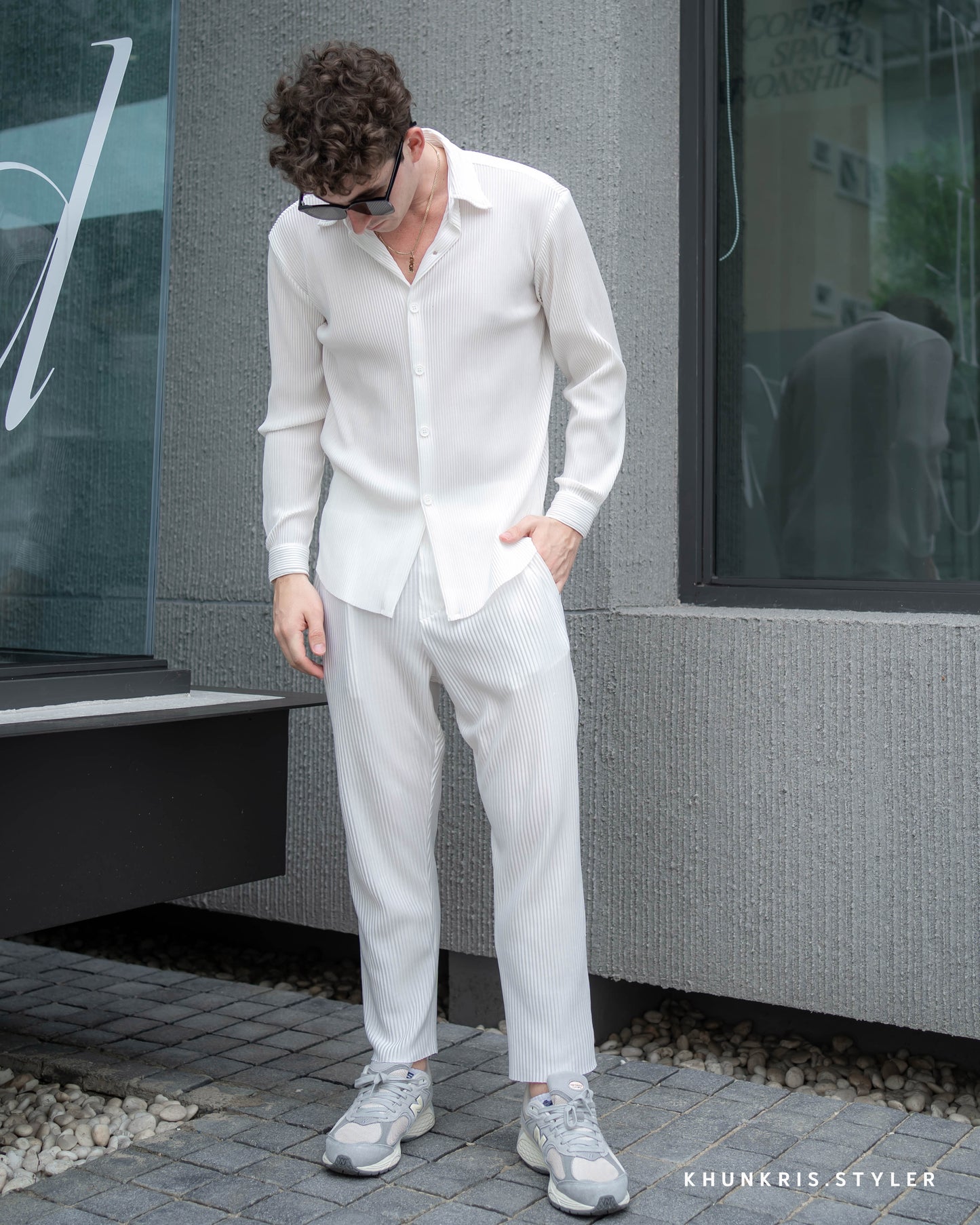 Pleated Pants - White