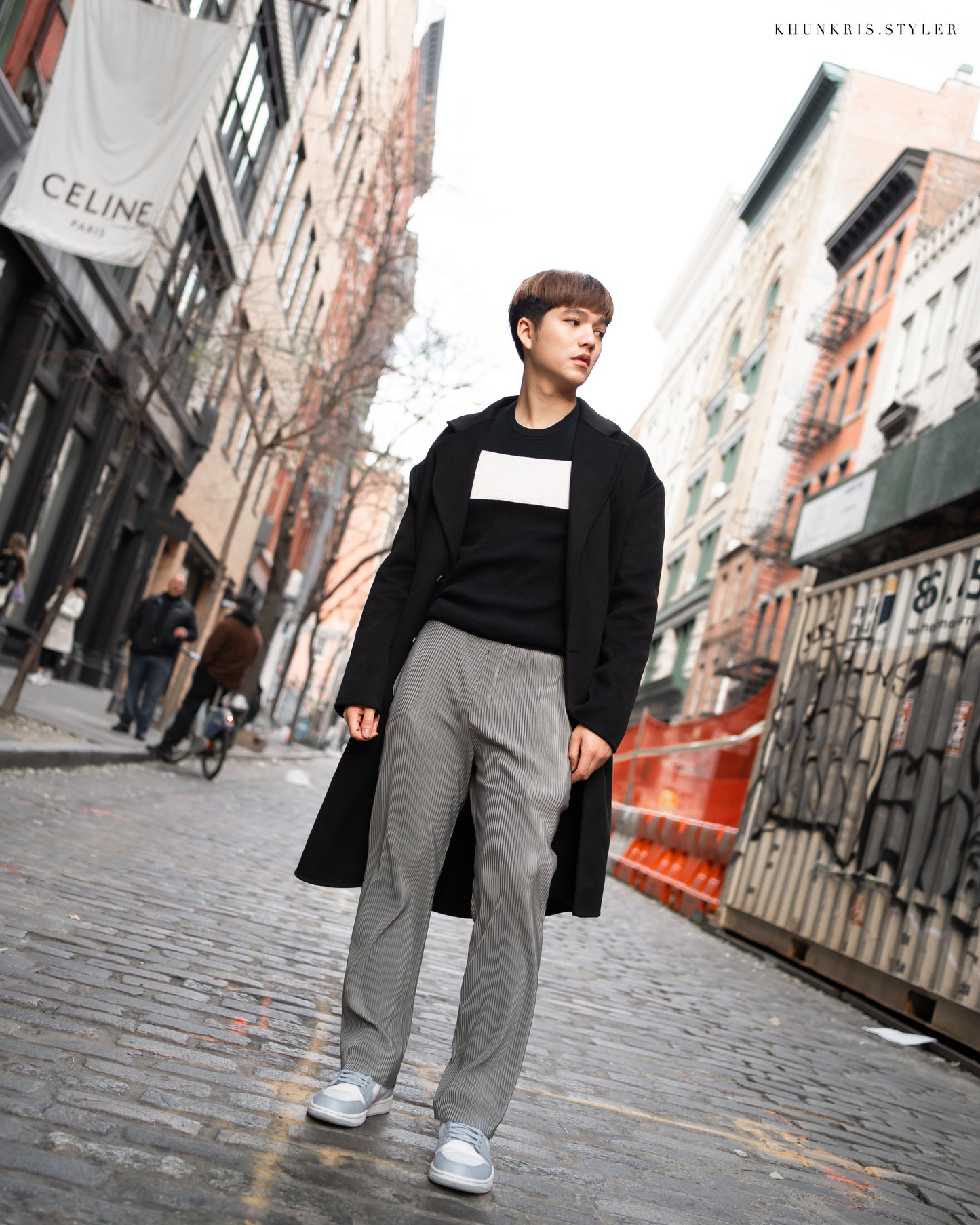 Pleated Pants - Gray
