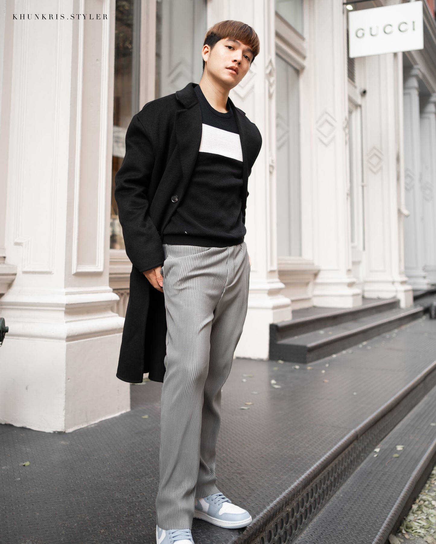 Pleated Pants - Gray