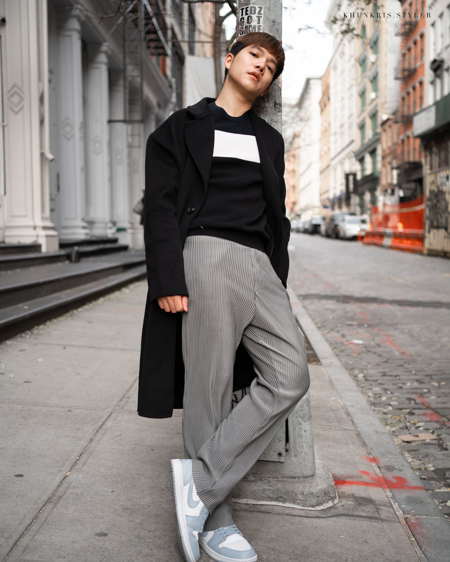 Pleated Pants - Gray