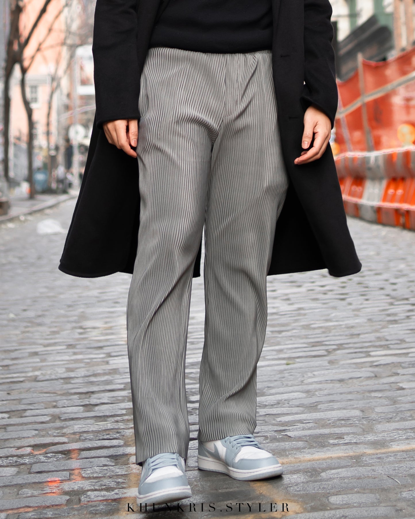Pleated Pants - Gray