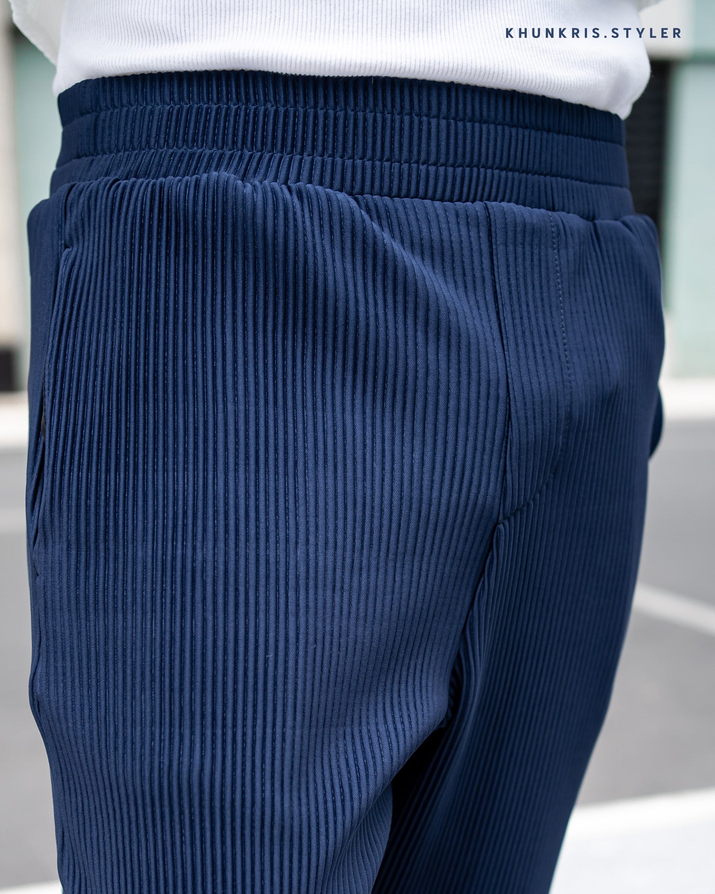 Pleated Pants - Navy Blue